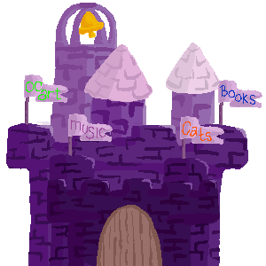 a pixel drawing of a castle