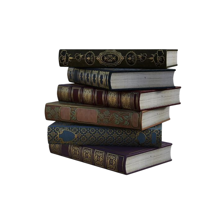 a tall stack of books